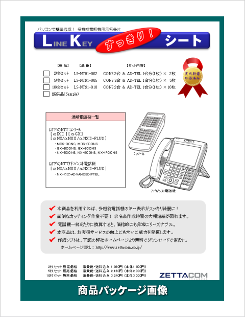 NTT コンソール&アドバンストTEL用LKすっきりシート 2枚セット